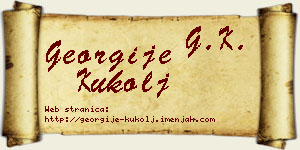 Georgije Kukolj vizit kartica